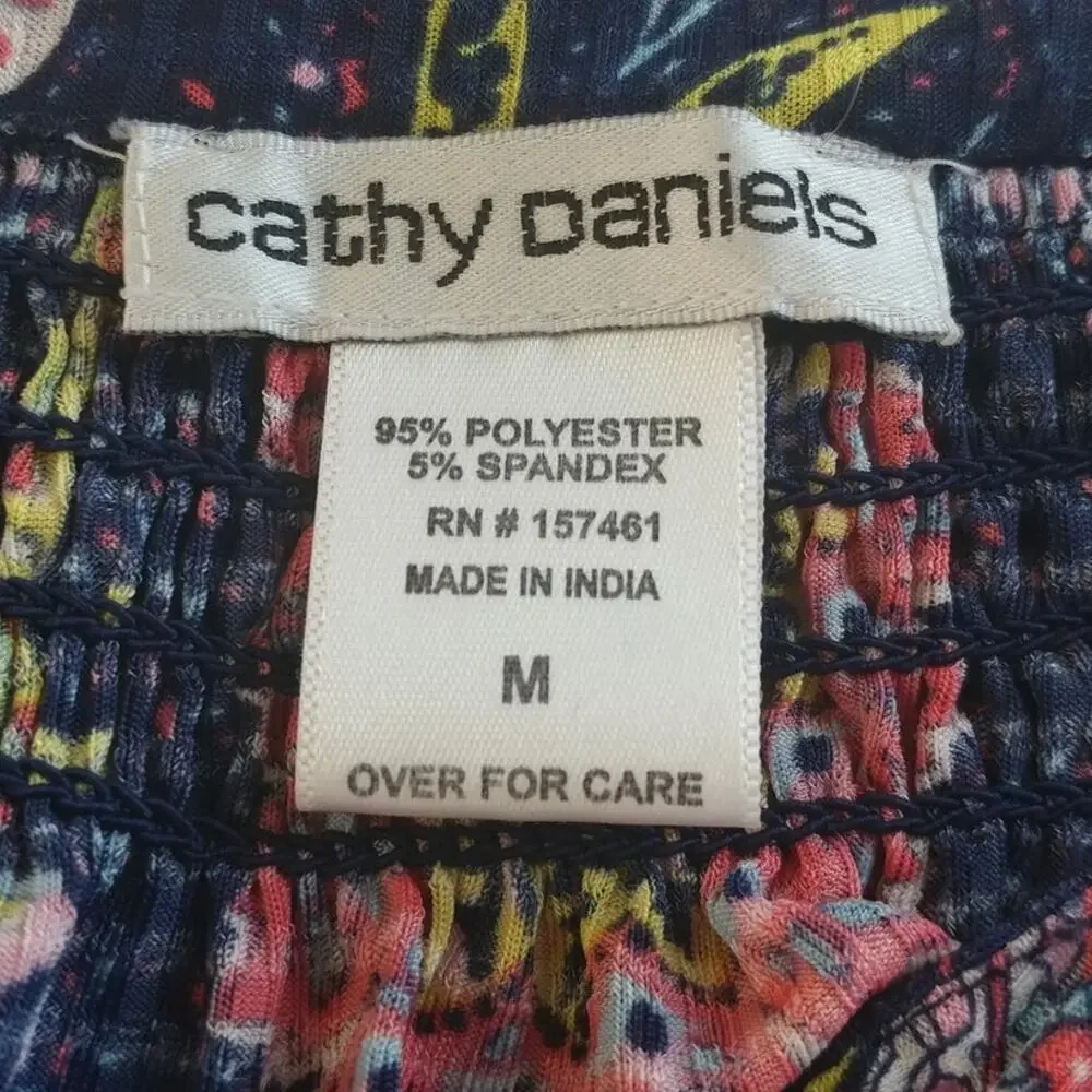 Cathy Daniels Multicolored Floral Paisley Top Size M - Picture 4 of 7